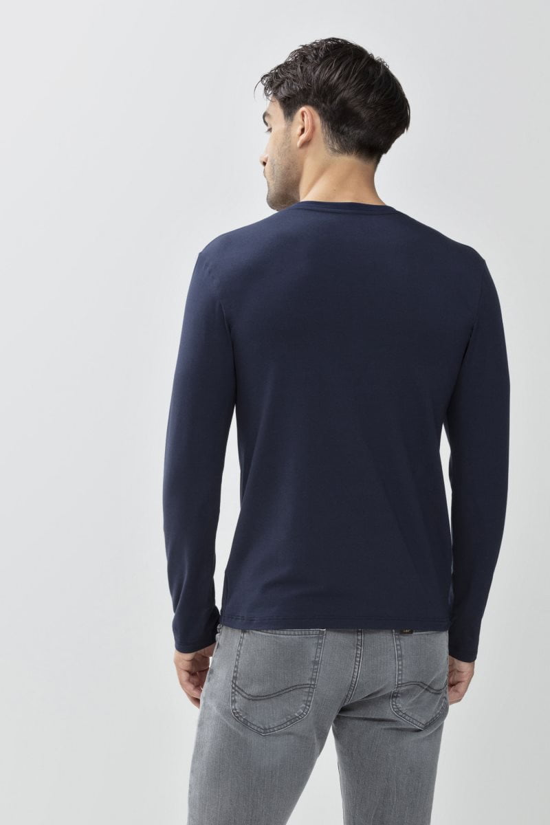 Dry cotton colour Shirt lange mouw V-hals