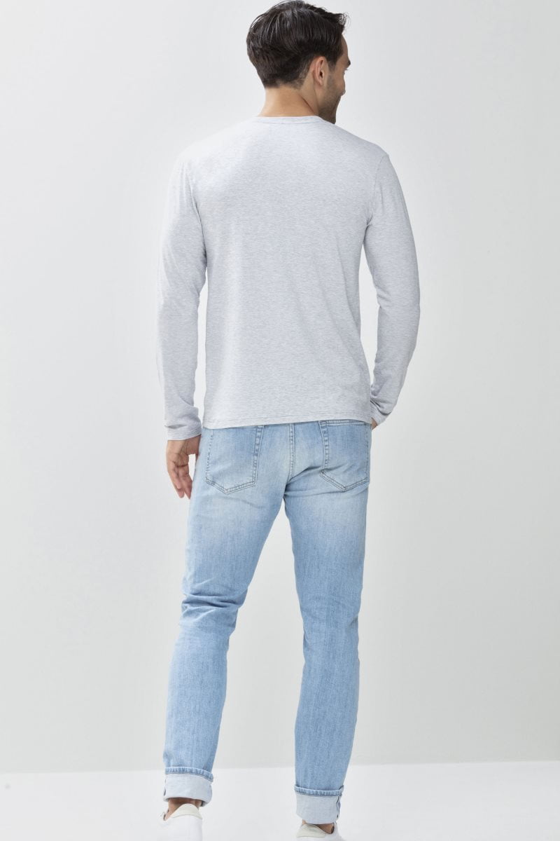 Dry cotton colour Shirt lange mouw V-hals