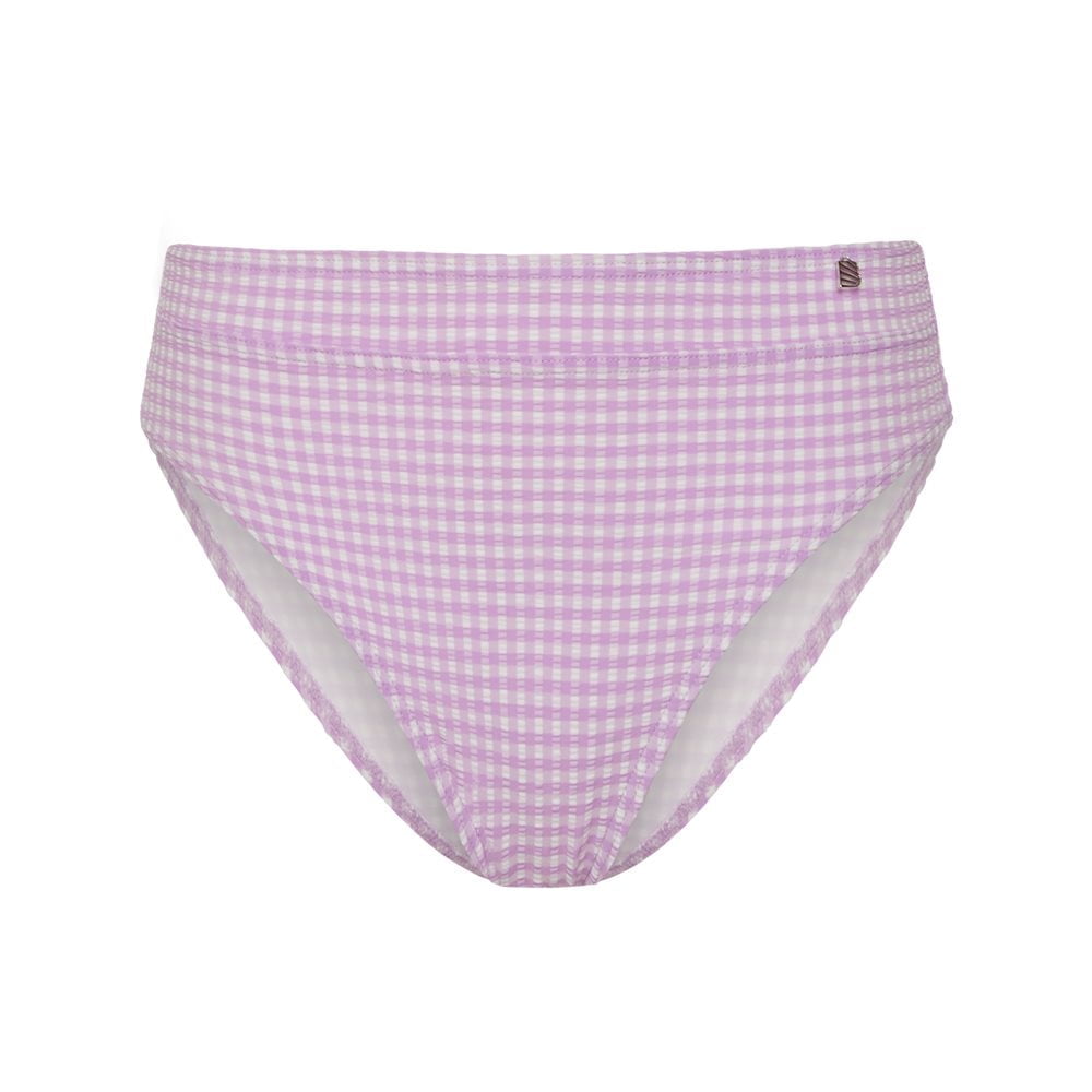 Lilac Check 1-DELIG Bikini tailleslipMet optrekkoordje