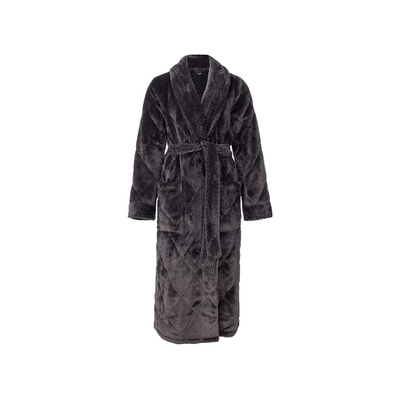 Quilted Velour Robe Badjas