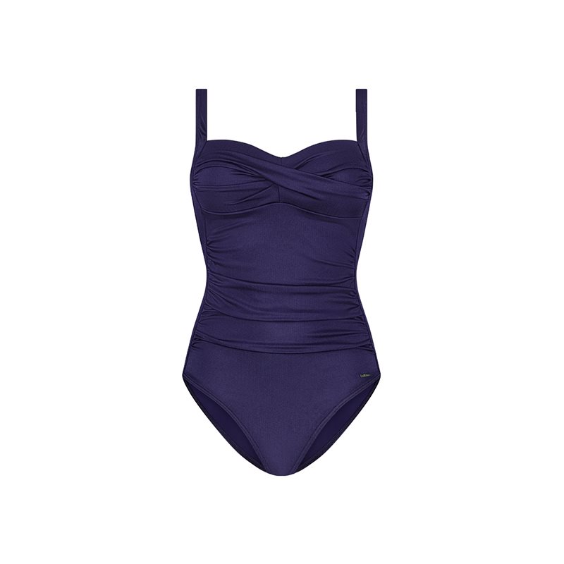 Satin Navy 1-DELIG Badpak zonder beugel voorgevStrapless