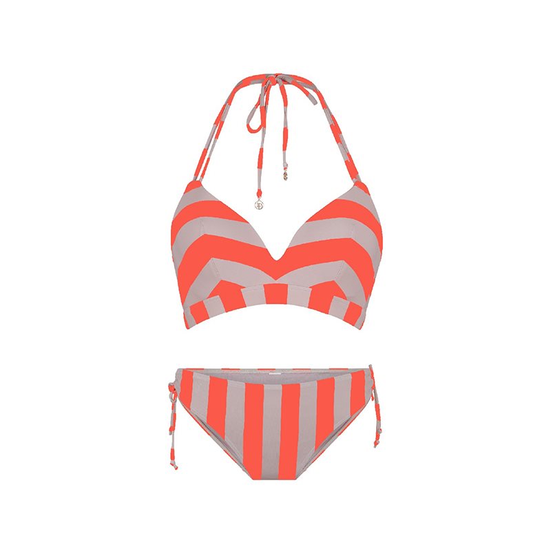 Stripe Print 2-DELIG Bikini met beugel voorgevormdHalter