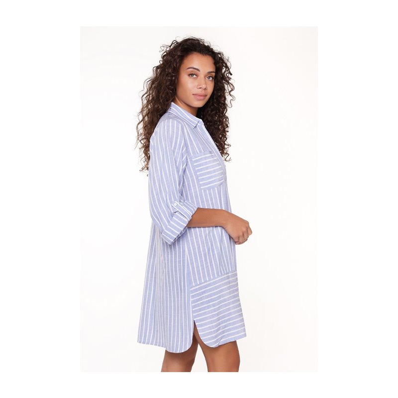 Stripes Print Nachthemd met lange mouw