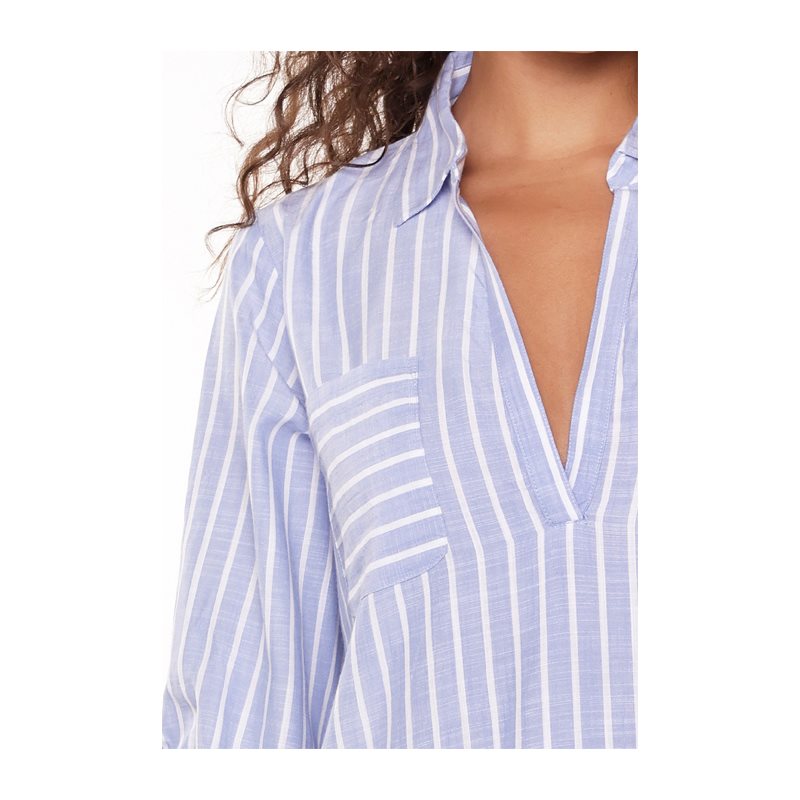 Stripes Print Nachthemd met lange mouw