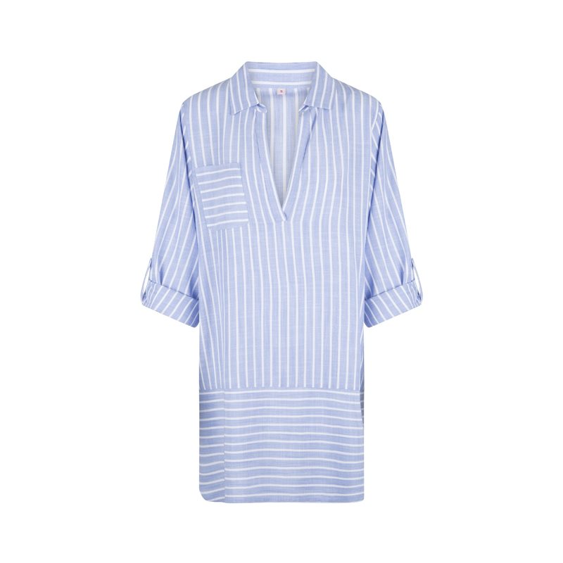 Stripes Print Nachthemd met lange mouw