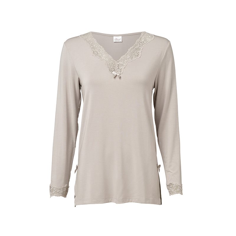 Pearl Design Stockholm Elegance top with long sleeve Shirt lange mouw V-hals 