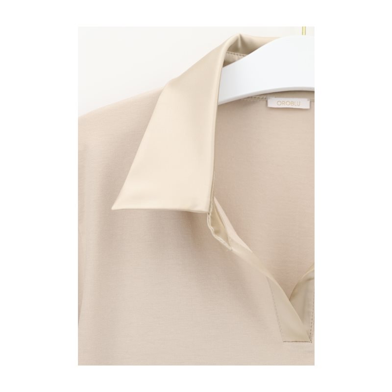 Perfect Line Cotton Shirt lange mouw ronde hals