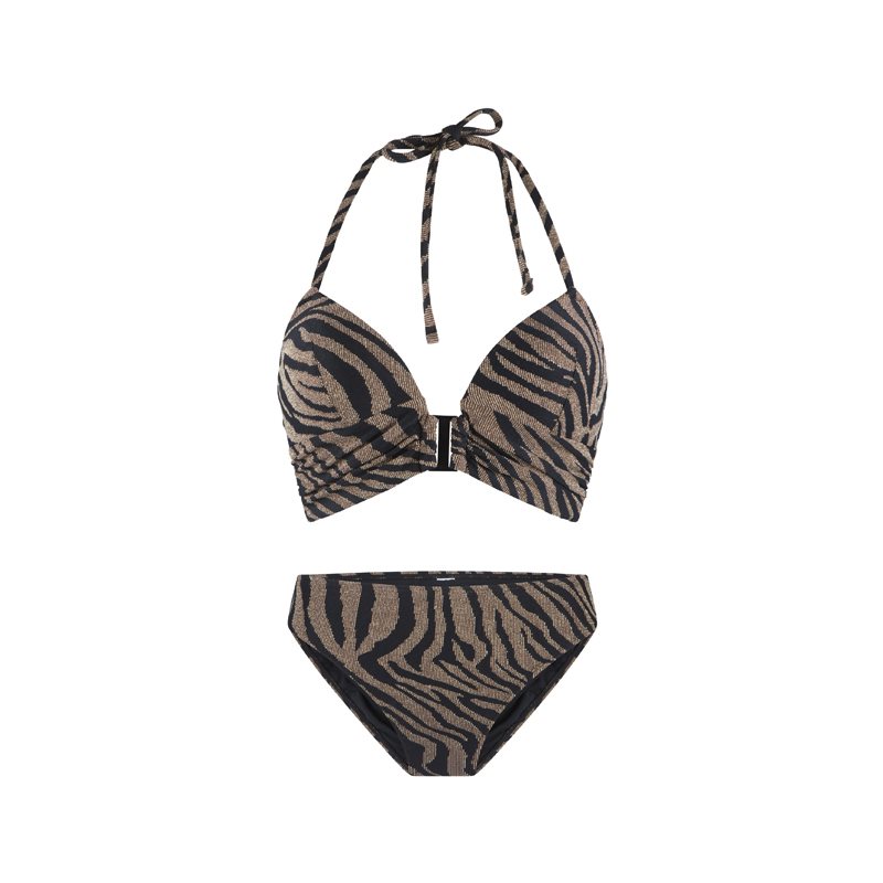 Black & Gold 2-DELIG Bikini met beugel voorgevormdHalter