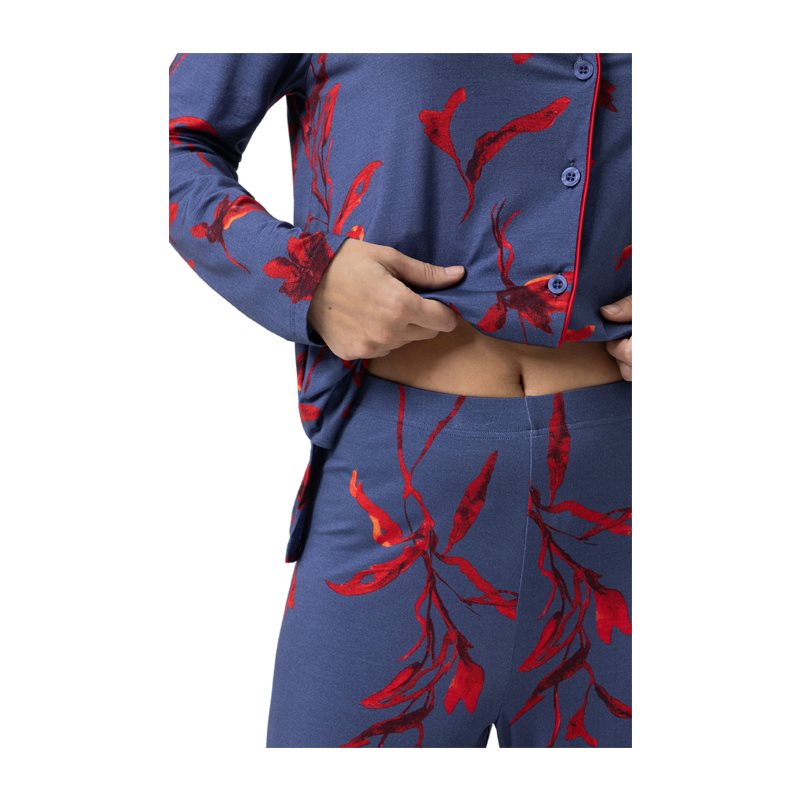Royal Garden Pyjama met lange mouwDoorknoop