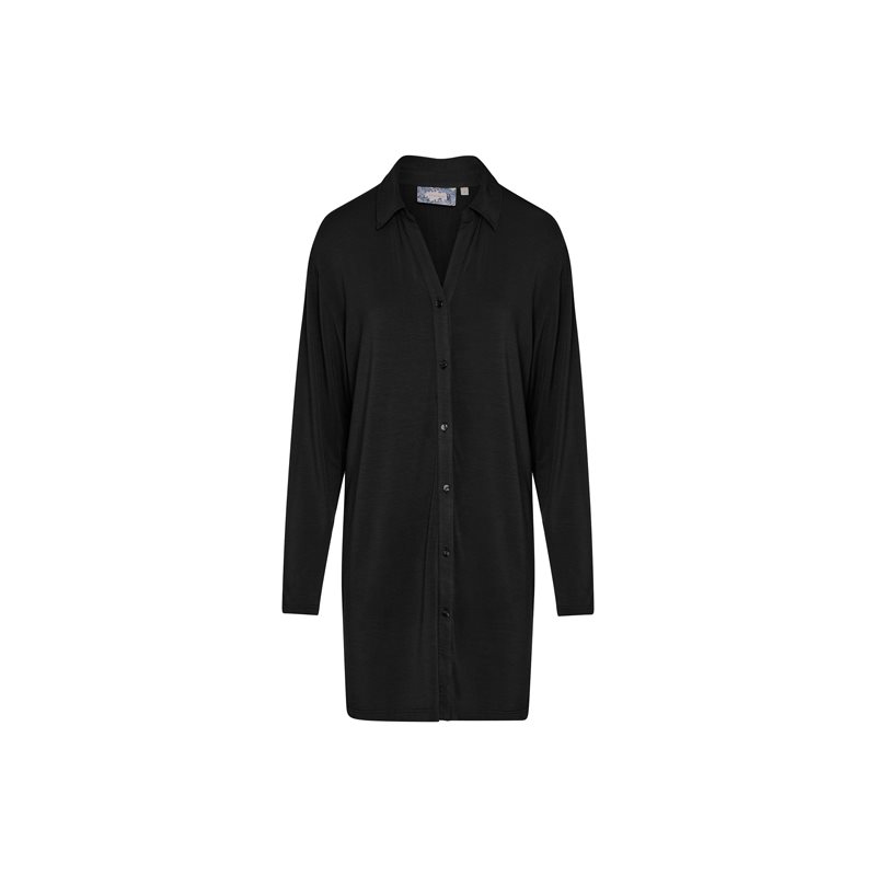 Valentina Uni Nightdre 1-DELIG Nachthemd lange mouw doorknoop