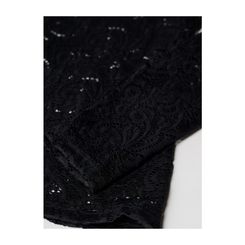 Glamour Lace Shirt lange mouw ronde hals