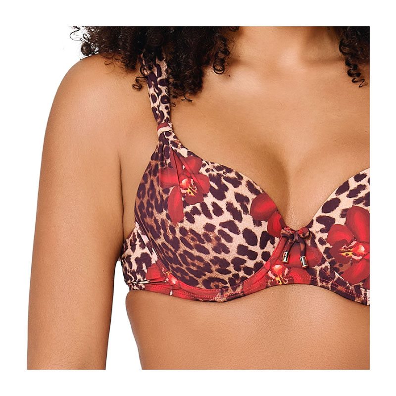 Leopard Flower 1-DELIG Bikini met beugel voorgevormd