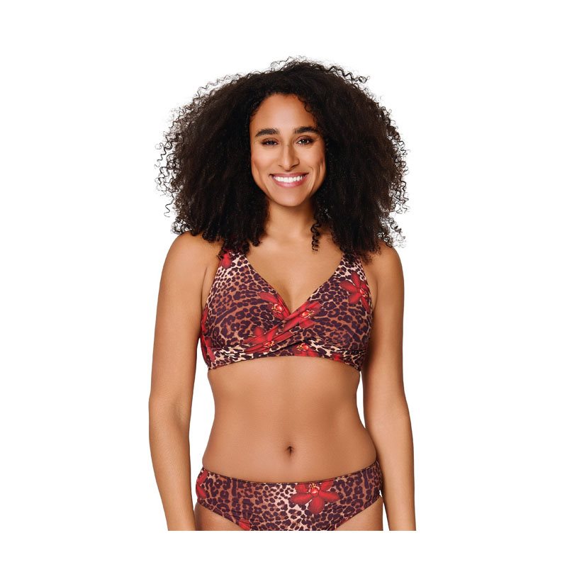 LingaDore Leopard Flower 1-DELIG Bikini met beugel niet voorgev 