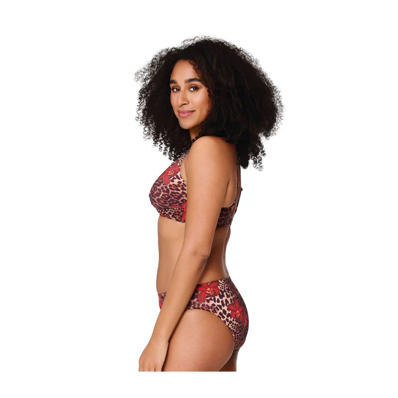 Leopard Flower 1-DELIG Bikini met beugel niet voorgev