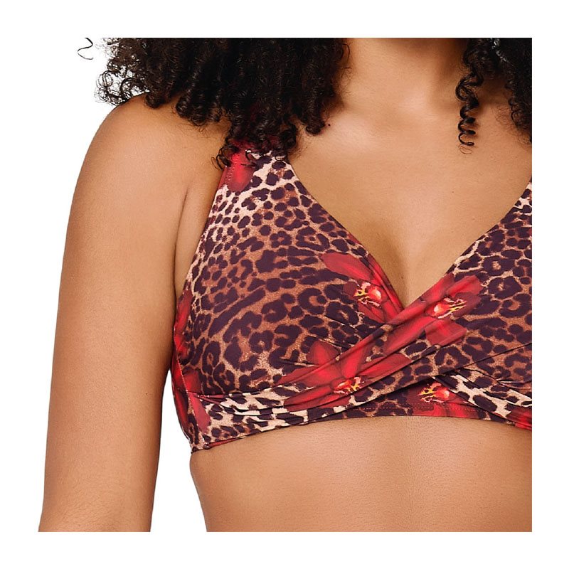 Leopard Flower 1-DELIG Bikini met beugel niet voorgev