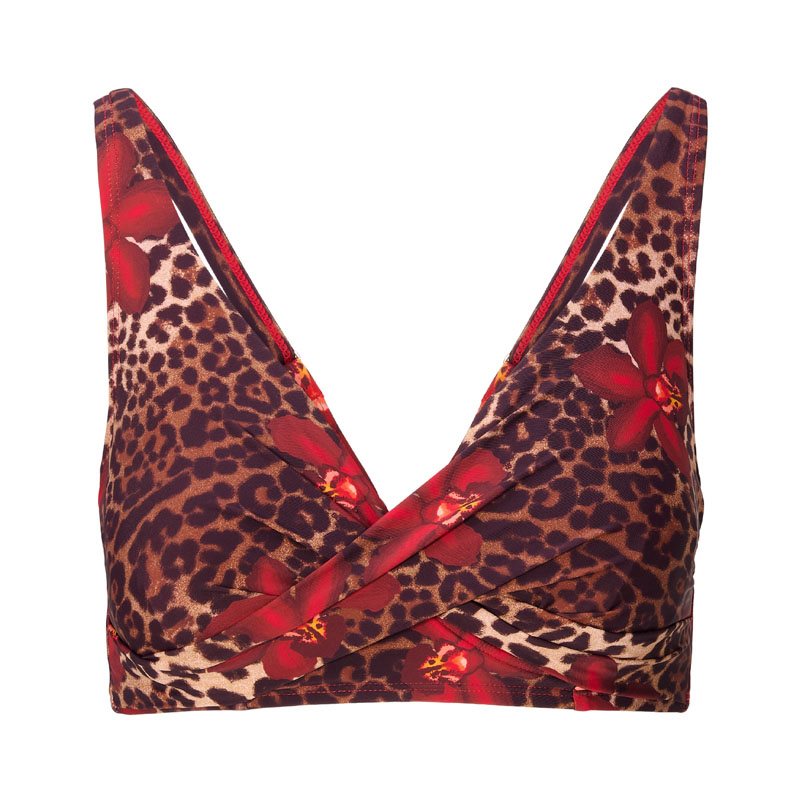 Leopard Flower 1-DELIG Bikini met beugel niet voorgev