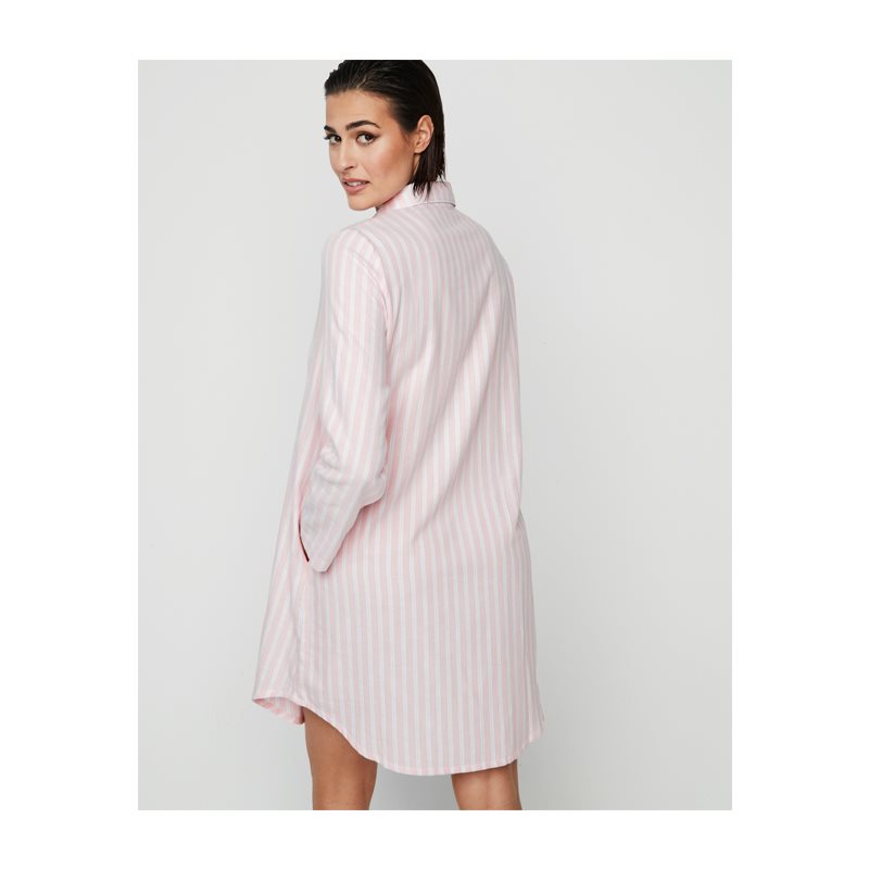 Oxford Nightshirt Nachthemd met lange mouwDoorknoop