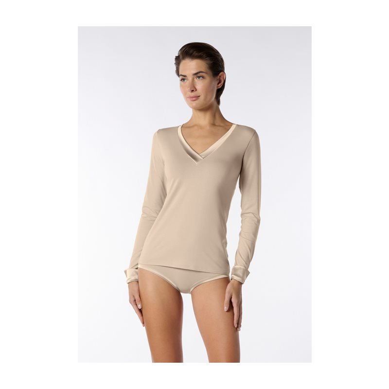 Oroblu Perfect Line Cotton Shirt lange mouw V-hals 