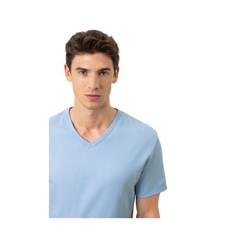 Solid Night Shirt korte mouw V-hals