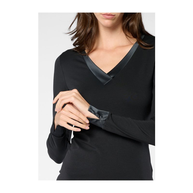 Oroblu Perfect Line Cotton Shirt lange mouw V-hals 