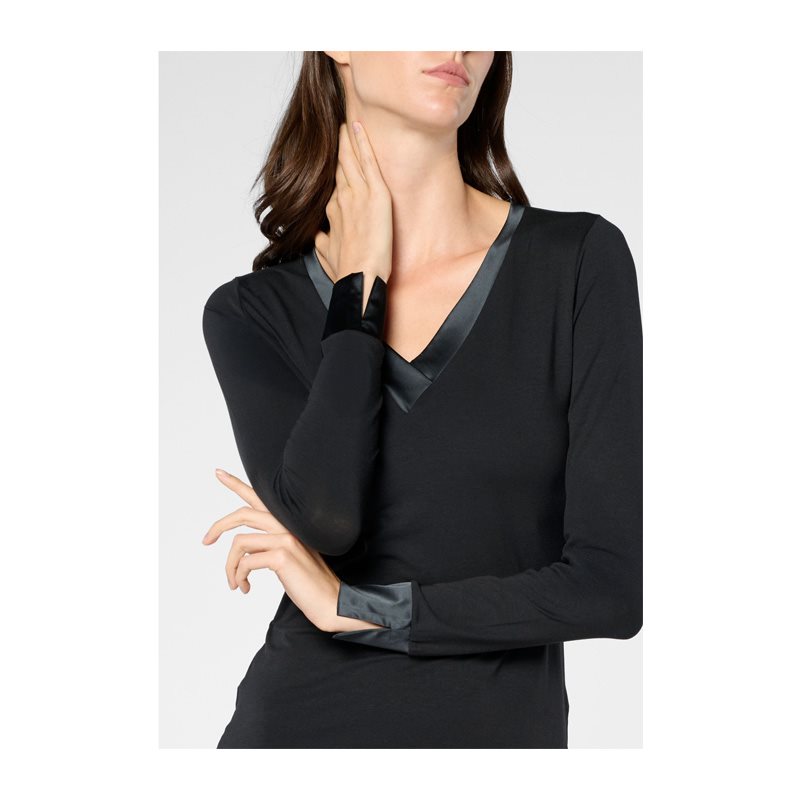 Oroblu Perfect Line Cotton Shirt lange mouw V-hals 