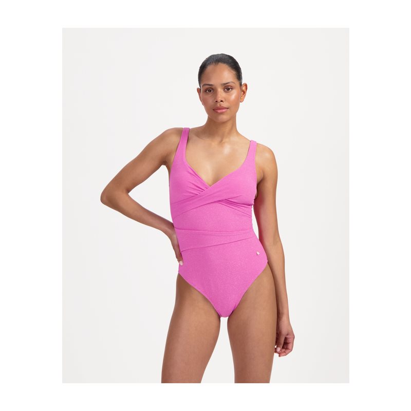 Pink Shimmer 1-DELIG Badpak zonder beugel voorgevHalter