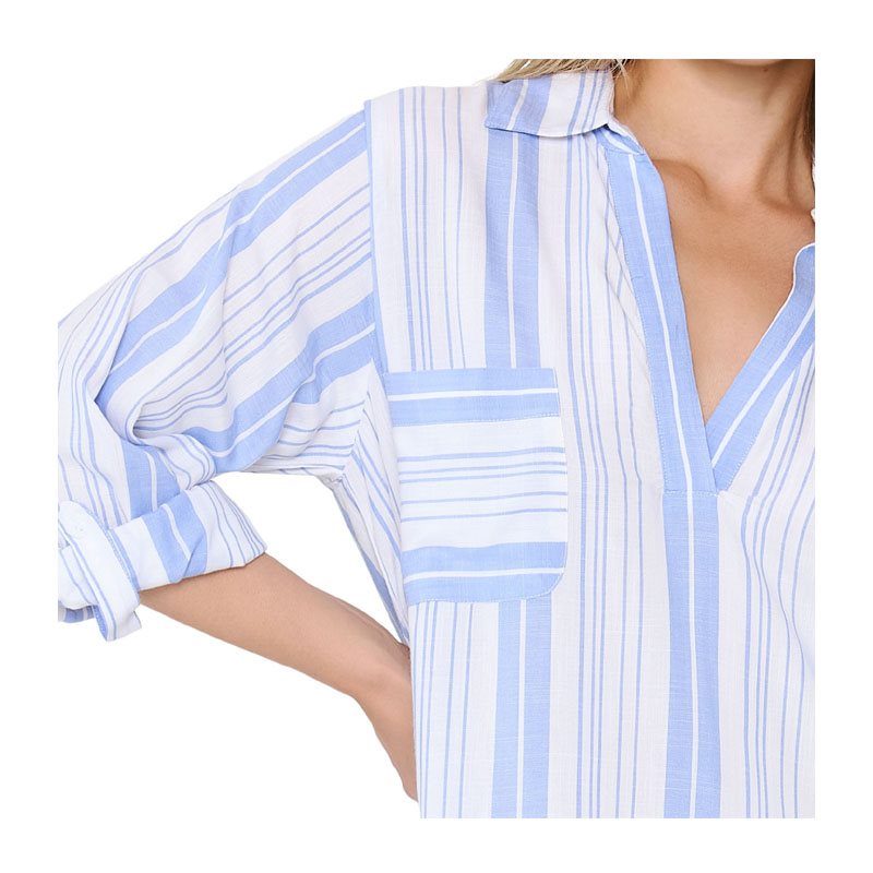 Blue Stripe Nachthemd met lange mouw