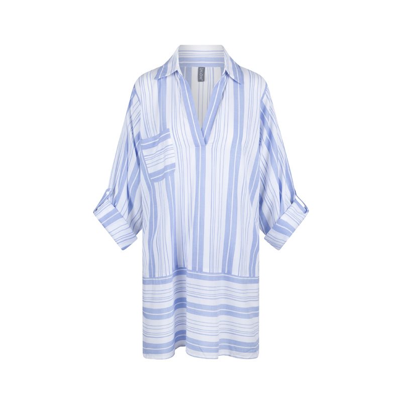 Blue Stripe Nachthemd met lange mouw