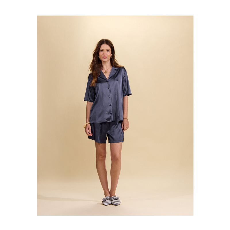 Elodie Uni Top Shor Sl 1-DELIG Shirt korte mouw V-halsDoorknoop