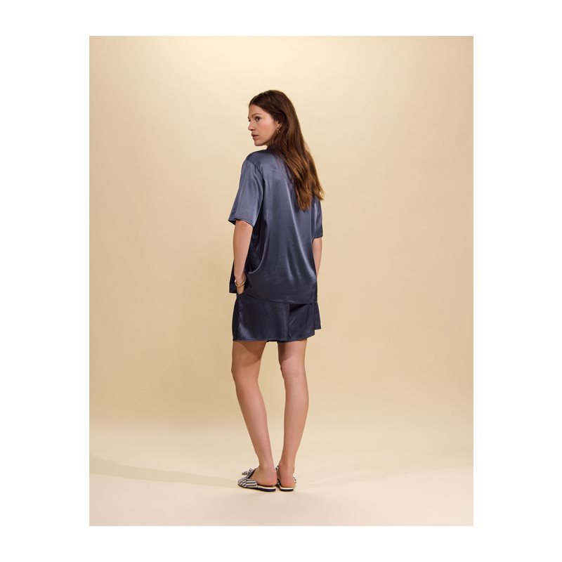 Elodie Uni Top Shor Sl 1-DELIG Shirt korte mouw V-halsDoorknoop