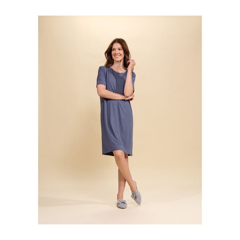Essenza Emmy Uni Nightdress 1-DELIG Nachthemd met korte mouw 