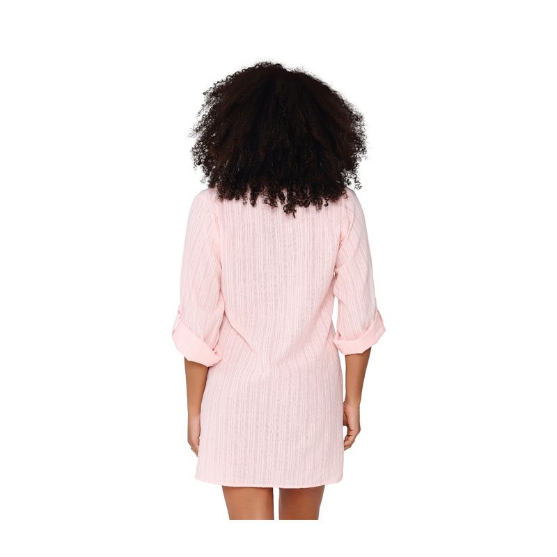 Peach Stripe Nachthemd met lange mouw