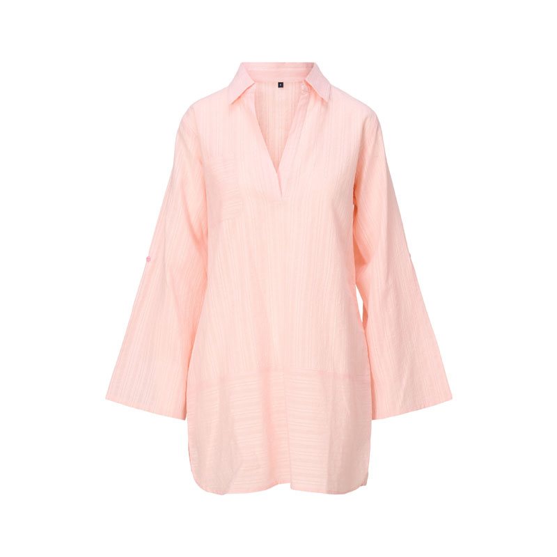 Peach Stripe Nachthemd met lange mouw