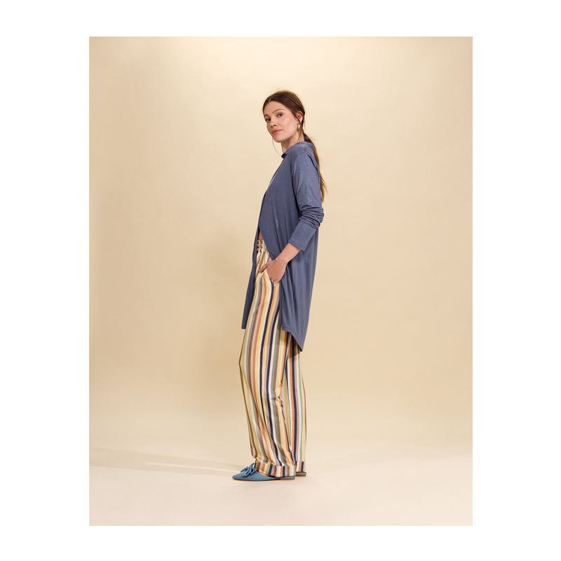 Valentina Uni Nightdre 1-DELIG Nachthemd lange mouw doorknoop