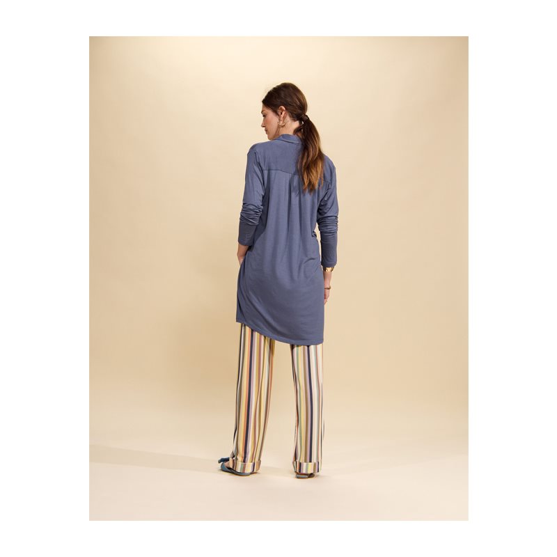 Valentina Uni Nightdre 1-DELIG Nachthemd lange mouw doorknoop