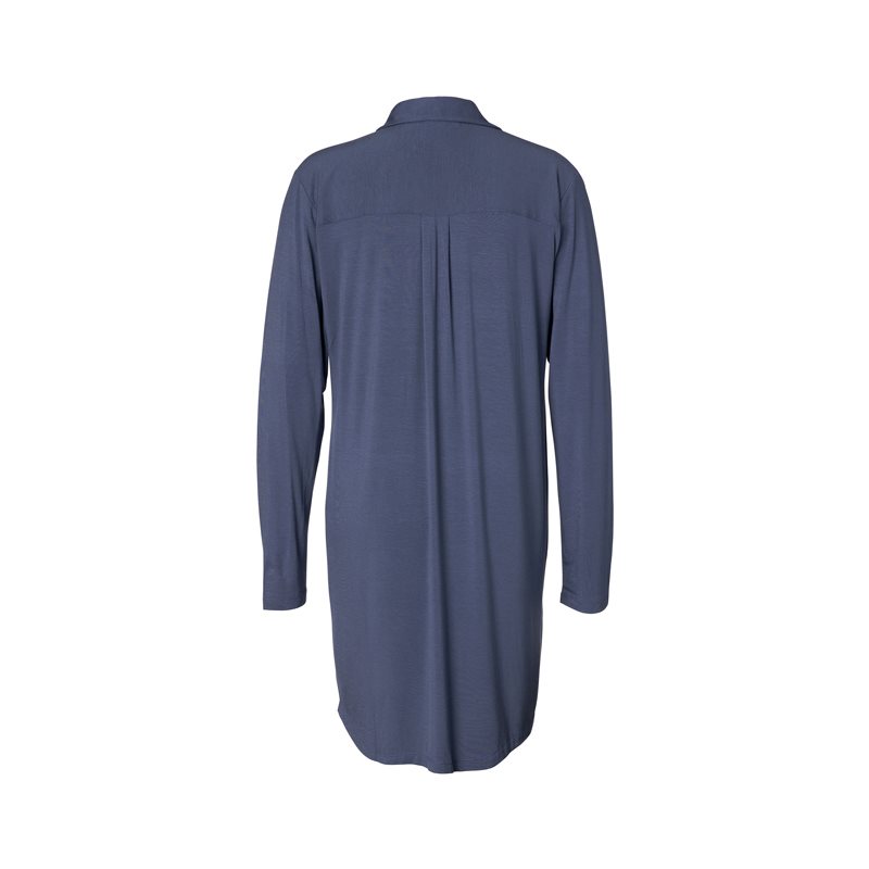 Valentina Uni Nightdre 1-DELIG Nachthemd lange mouw doorknoop