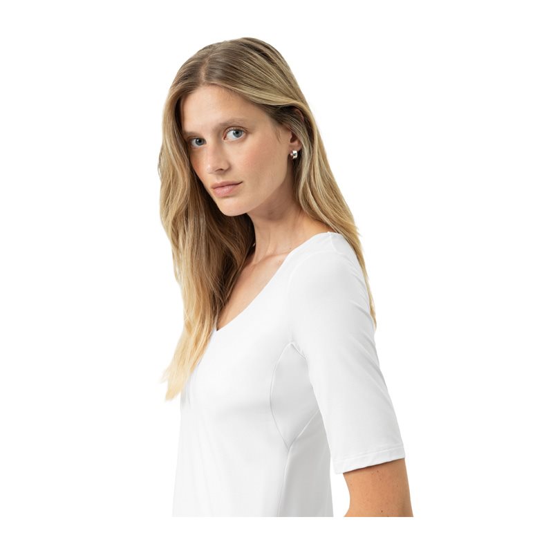 Blazershirt Shirt korte mouw V-hals