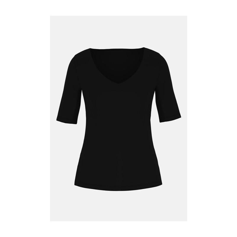 Blazershirt Shirt korte mouw V-hals