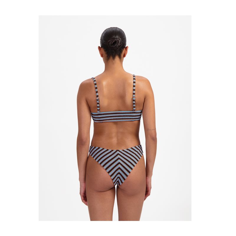 Blue Ribbed Stripe 1-DELIG Bikini slipBrazilian