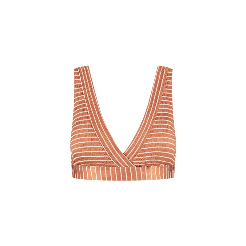 Beachlife Caramel Stripe 1-DELIG Bikini zonder beugel voorgev 