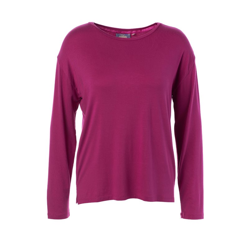 Essenza Denna Uni Top Long Sle 1-DELIG Shirt lange mouw ronde hals 