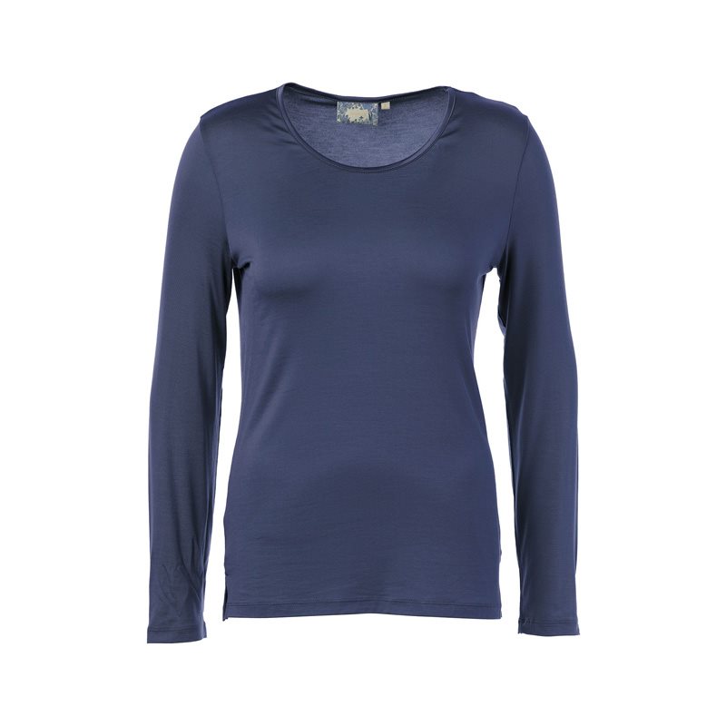 Essenza Julot Uni Top Long Sle 1-DELIG Shirt korte mouw ronde hals 