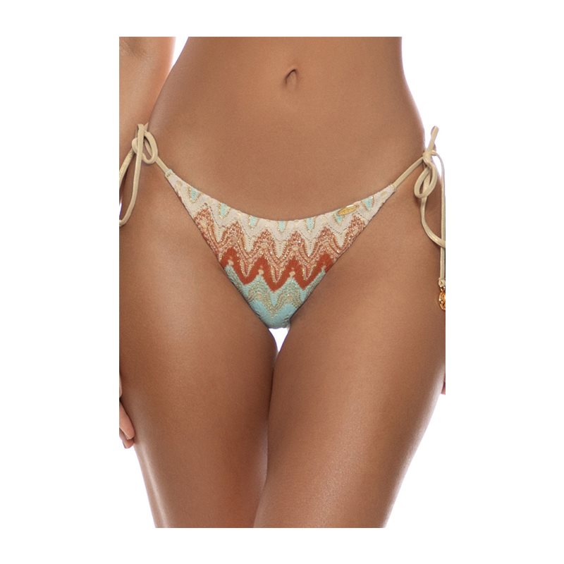 Luli Fama Zig Zag Flow 1-Delig Bikini slip met strikjes 